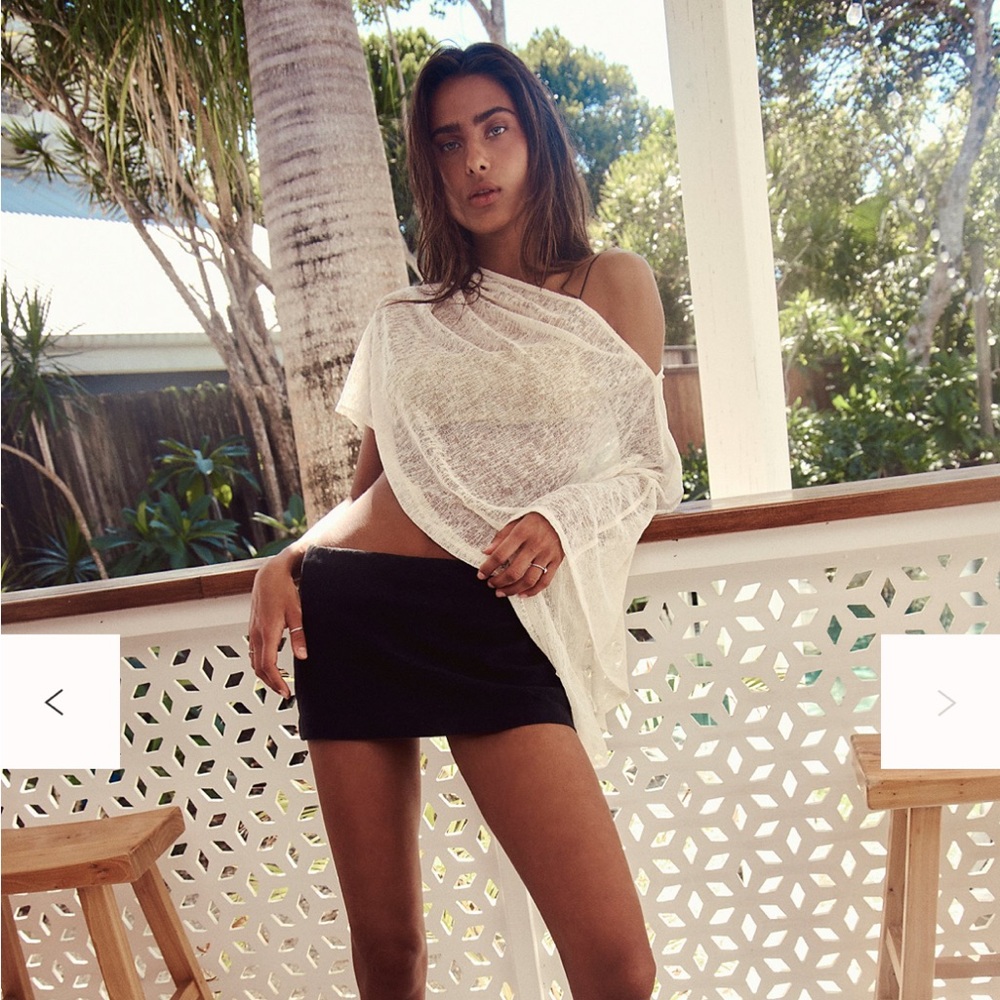 Free people cotton linen mini skirt size M